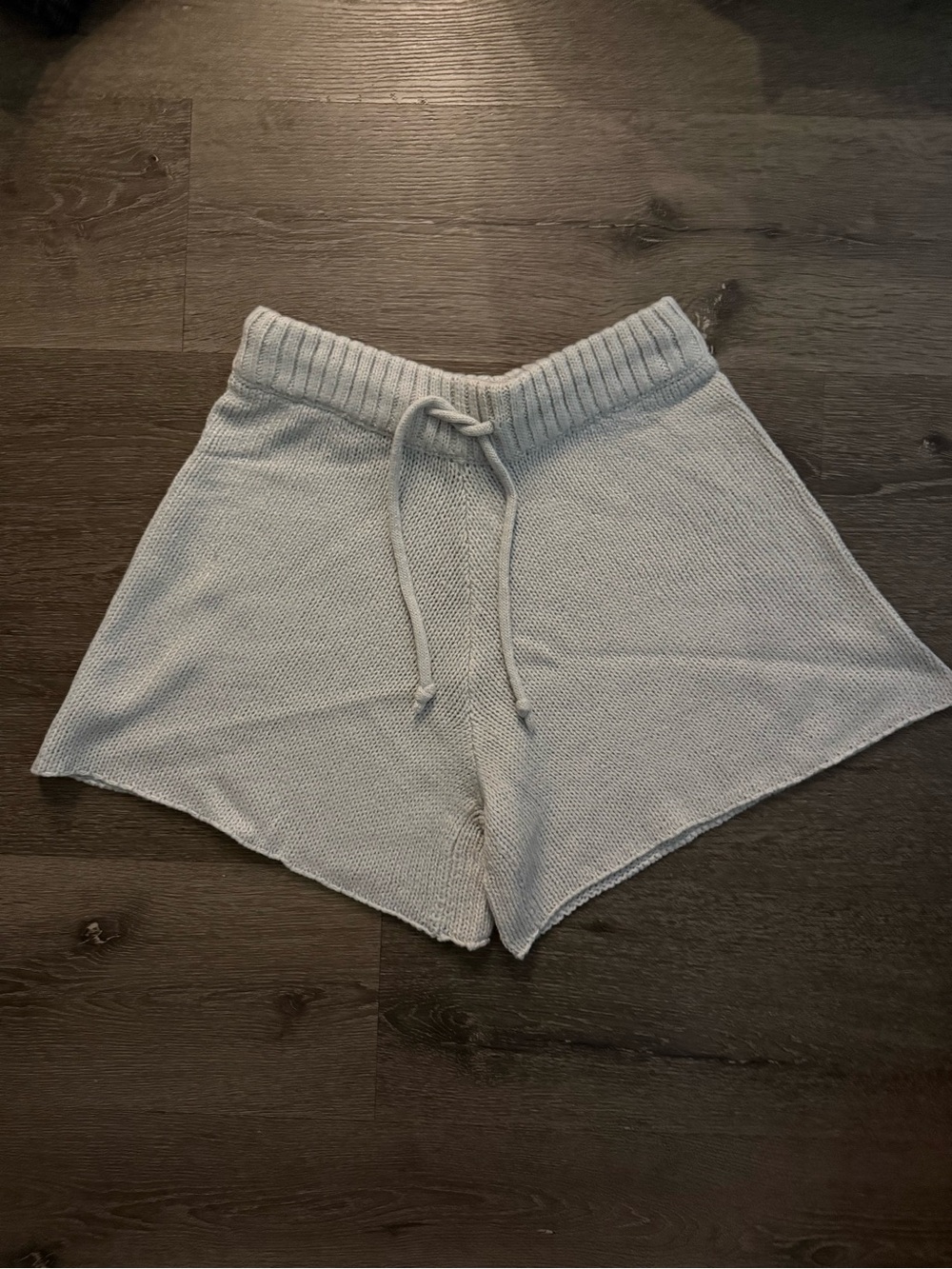 WeWoreWhat Light Gray Knit Drawstring Athletic Shorts